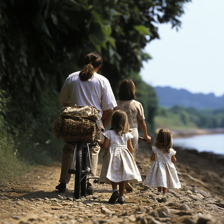 Family enjoying a special moment togetherの素材
