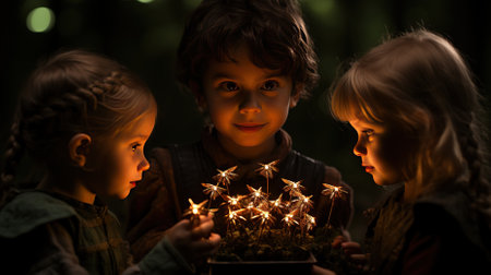Family enjoying a special moment togetherの素材