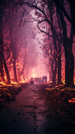 A devastating situation of forest fireの素材