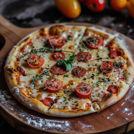 A Close-up Photography of Delicious Pizzaの素材