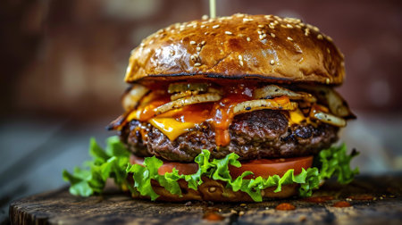 A Close-up Photography of a Delicious Burgerの素材