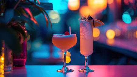 Close-up of Drinks of Glass on the Tableの素材