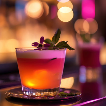 Close-up of Drinks of Glass on the Tableの素材