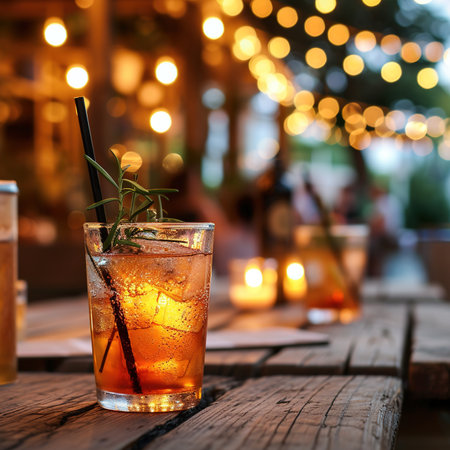 Close-up of Drinks of Glass on the Tableの素材