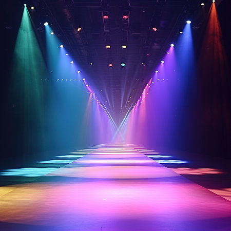 A Colorful Background Sets the Stage for an Empty Runwayの素材