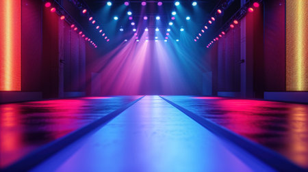 A Colorful Background Sets the Stage for an Empty Runwayの素材