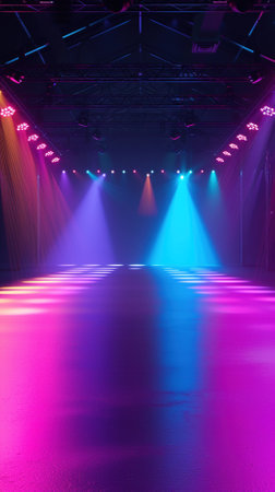 A Colorful Background Sets the Stage for an Empty Runwayの素材