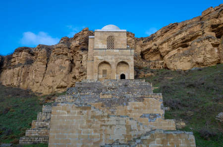 Medieval mausoleum of Sheikh Diri Baba close-up. Maraza, Azerbaijanの写真素材