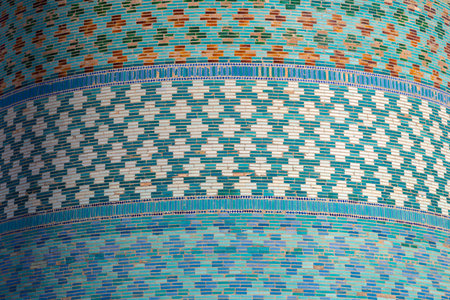 Fragment of an ancient Kalta Minor minaret. Ichan-Kala, Khiva. Uzbekistan