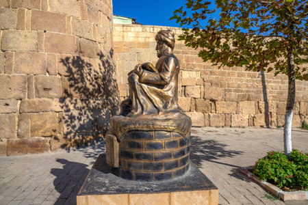 DERBENT, RUSSIA - SEPTEMBER 27, 2021: Monument to the poet Mirza Muhammad Tagi Gumri. Dagestan, Russiaのeditorial素材
