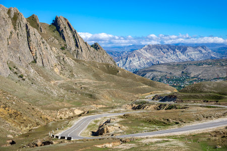 Highway in the mountains of Dagestan