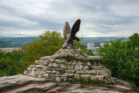 PYATIGORSK, RUSSIA - JUNE 07, 2023: The symbol of Pyatigorsk is the eagle, Russiaのeditorial素材