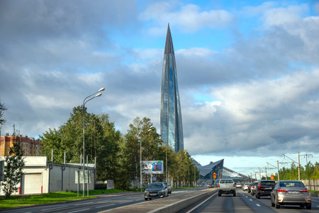 SAINT PETERSBURG, RUSSIA - SEPTEMBER 25, 2023: Lakhta Center High-rise building. Saint Petersburgのeditorial素材