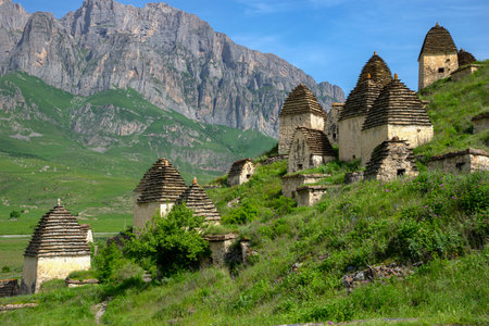 The Dargavs Grave complex (City of the Dead). North Ossetia, Russiaの写真素材
