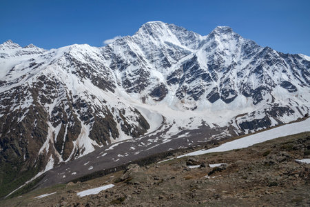View of the glacier Seven. North Caucasus, Kabardino-Balkaria, Elbrus region