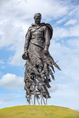 RZHEV, RUSSIA - JULY 15, 2022: Rzhev Memorial to the Soviet soldier, Russiaのeditorial素材