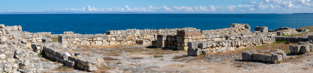 Panorama of the ruins of the ancient city of Chersonesos. Sevastopol, Crimeaの写真素材