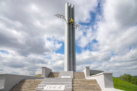 SARATOV, RUSSIA - MAY 03, 2024: Memorial complex "Cranes" on Sokolova Gora. Saratov, Russiaのeditorial素材