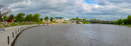 PENZA, RUSSIA - MAY 02, 2024: Panorama of the Sura River embankment. Penza, Russiaのeditorial素材