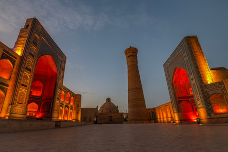 The ancient Poi-Kalyan complex in the historical center of Bukhara. Uzbekistan