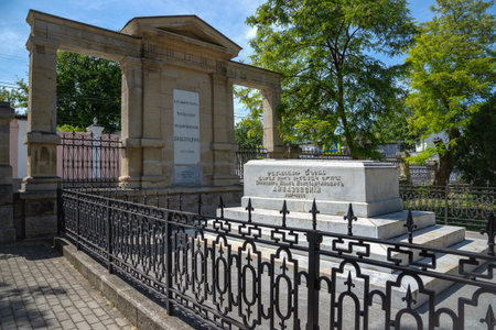 FEODOSIA, CRIMEA - The grave of Ivan Konstantinovich Aivazovsky. Feodosia, Crimea