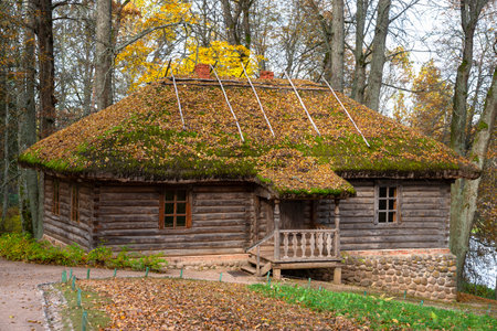 Old bathhouse Trigorskoye manor, Pushkin mountains, Russiaのeditorial素材