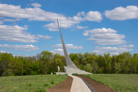 SARATOV REGION, RUSSIA - MAY 04, 2024: Space Explorers Park. Yuri Gagarin landing site, Saratov...