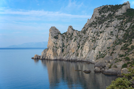 Mount Karaul-Both. Blue (Tsar) bay, Novy Svet settlement, Crimeaの写真素材