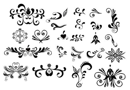 swirls and heartsのイラスト素材