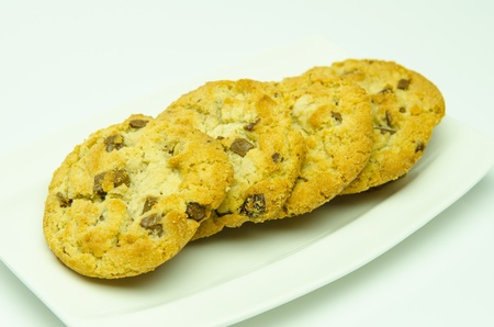 Mix chocolate cookies sprinkled with almond milk の写真素材