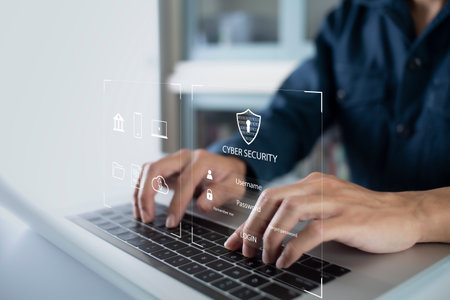 Cybersecurity and data privacy protection concept, padlock icon. And Internet network security...