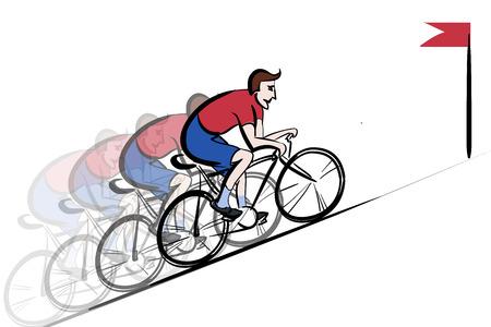 cyclist sport health life vectorのイラスト素材