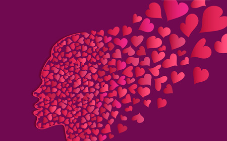 Girl in love vector illustrationのイラスト素材