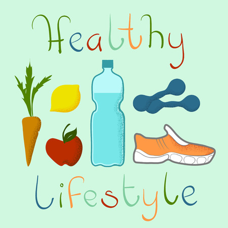 healthy lifestyle diet vector illustrationのイラスト素材
