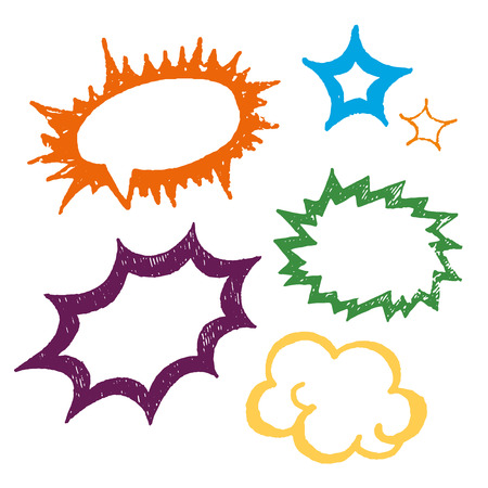 Color comics text, balloons vectorのイラスト素材