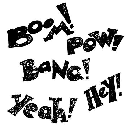 Black comics text, balloons vectorのイラスト素材