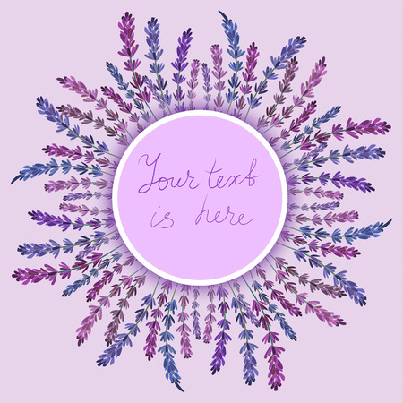 Lavender frame circle vector illustationのイラスト素材