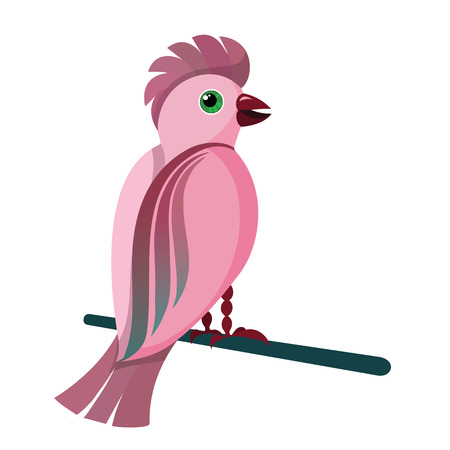 Cute bird on a white background Vector Illustrationのイラスト素材