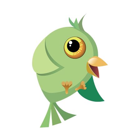 Cute bird on a white background Vector Illustrationのイラスト素材