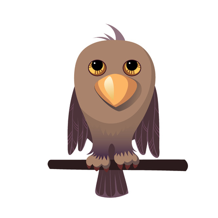 Cute bird on a white background Vector Illustrationのイラスト素材