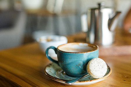 Table setting in the restaurant. Lunch or breakfast time.の写真素材