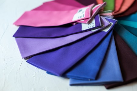 A Group of Twisted Colored Coton Fabric, Textile Palette, Holiday, Interior or swatches for stylist...