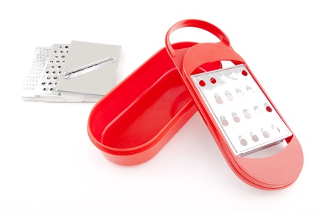 Red grater with bladesの写真素材