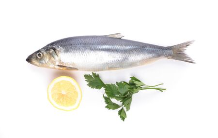 fish with lemon and parsleyの写真素材