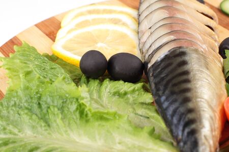 herring fillets with herbsの写真素材