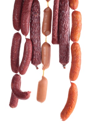 fresh composition with meat isolatedの写真素材