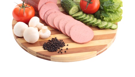 Sliced sausageの写真素材