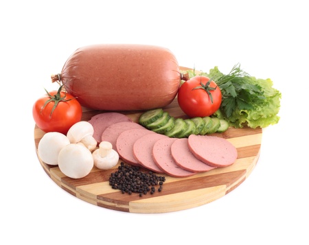 Sliced sausageの写真素材