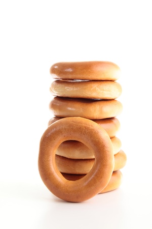 Bagels isolated on a white backgroundの写真素材