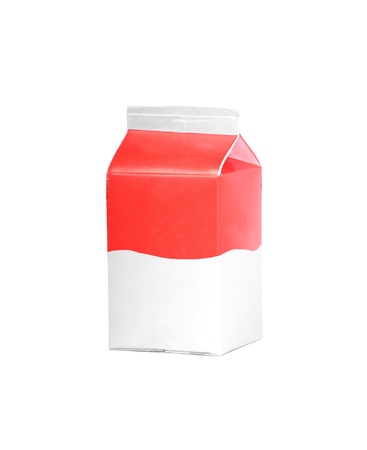 milk or juice carton box isolated on a white background.の写真素材